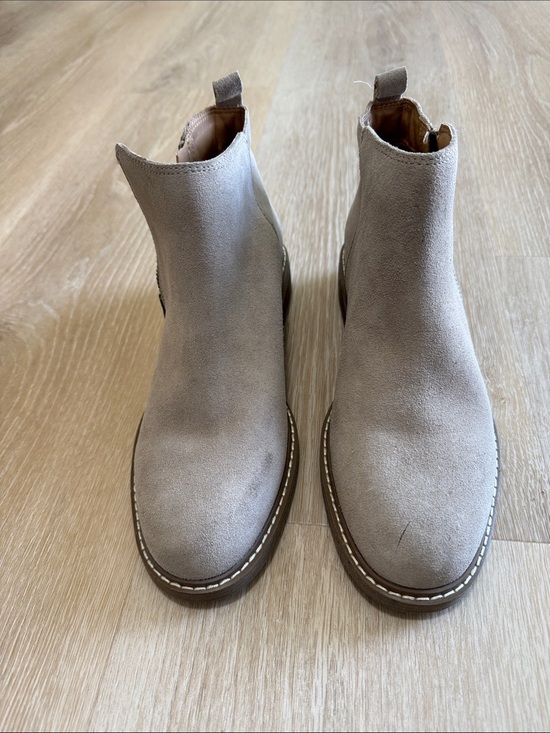 Crown Vintage Shoes - Crown Vintage Taupe Suede Chelsea Ankle Boots